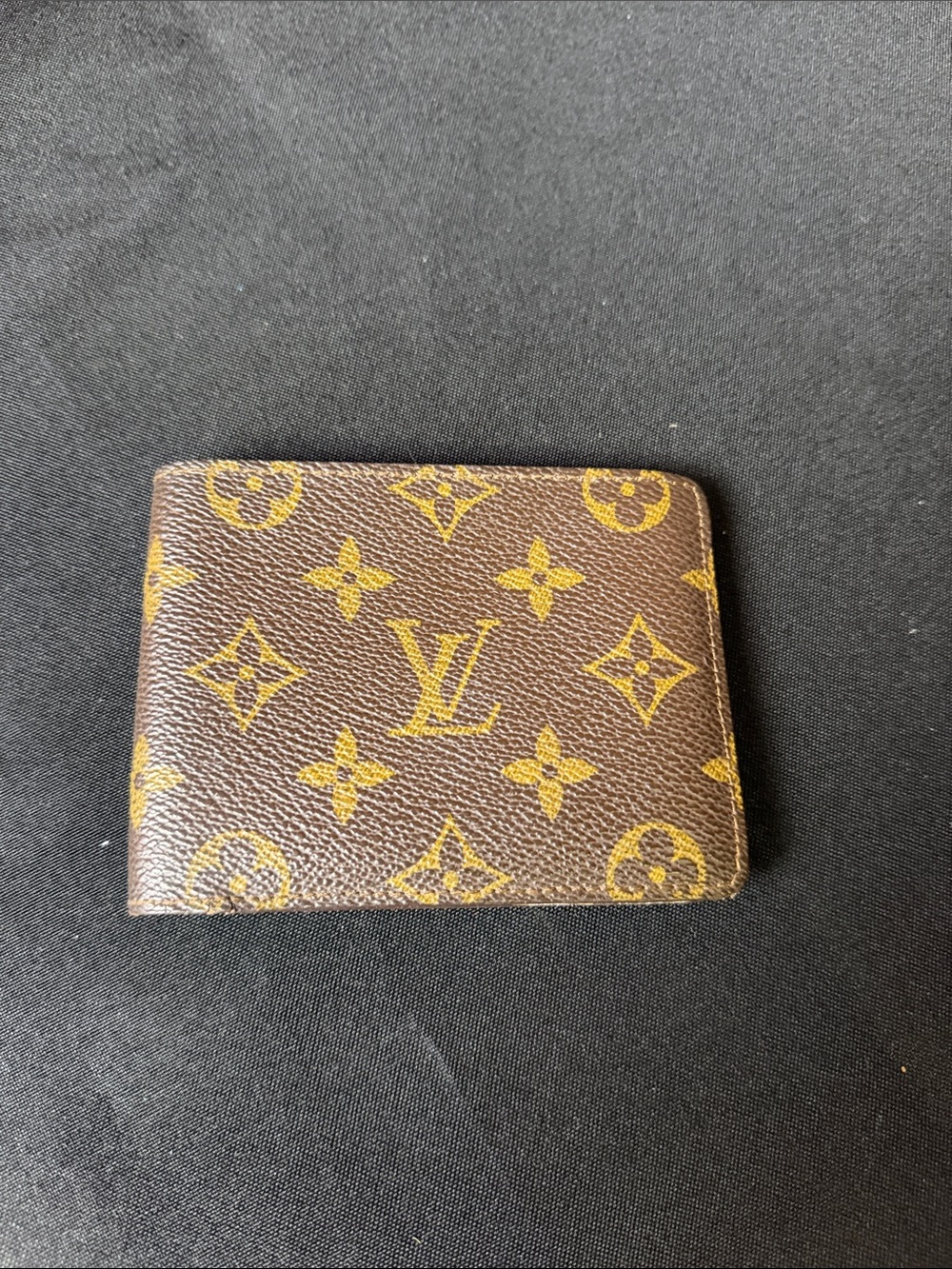 Louis Vuitton Brown & Gold Monogram Money Clip Wallet